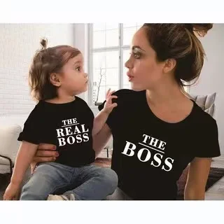 Boss Mother Daughter Matching Tshirts Mommy and Me Clothes Family Matching Outfits Look Mom Mum Mama and Baby Tee Dress Clothing