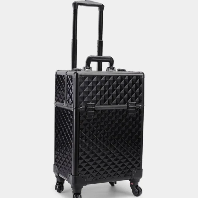 Rolling Cosmetic Luggage Organizer Large Capacity Multi Layer Professional Nail Art Tattoo Makeup Case Beauty Tools Box Makeup view 6