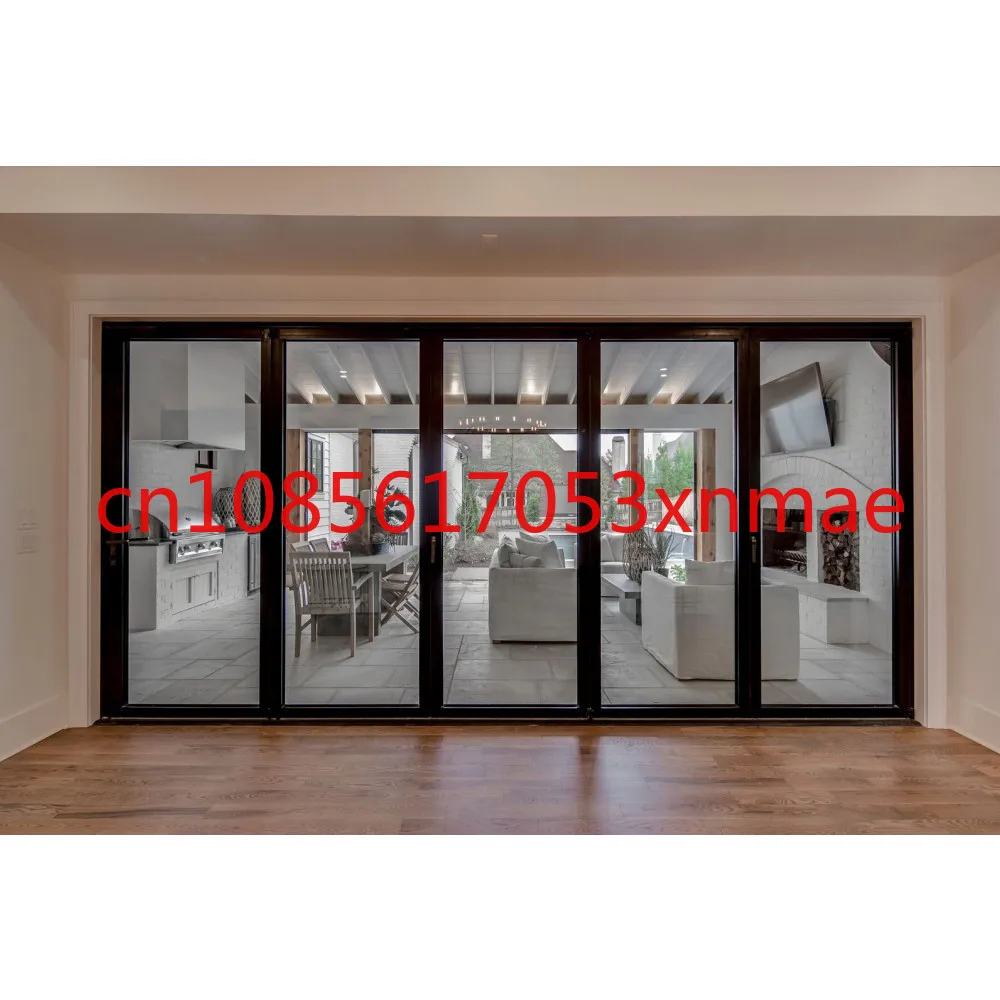 Hot Selling Thermal Break Aluminum Sliding bi folding Glass Door Exterior Aluminium Bifold Patio Doors