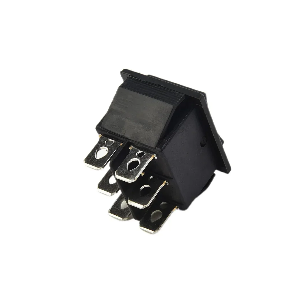 Black Rocker Switch 1.26x1.02x1.30inches 6 Pins Car Electrical Equipment Plastic+Metal Replacement Ship Useful