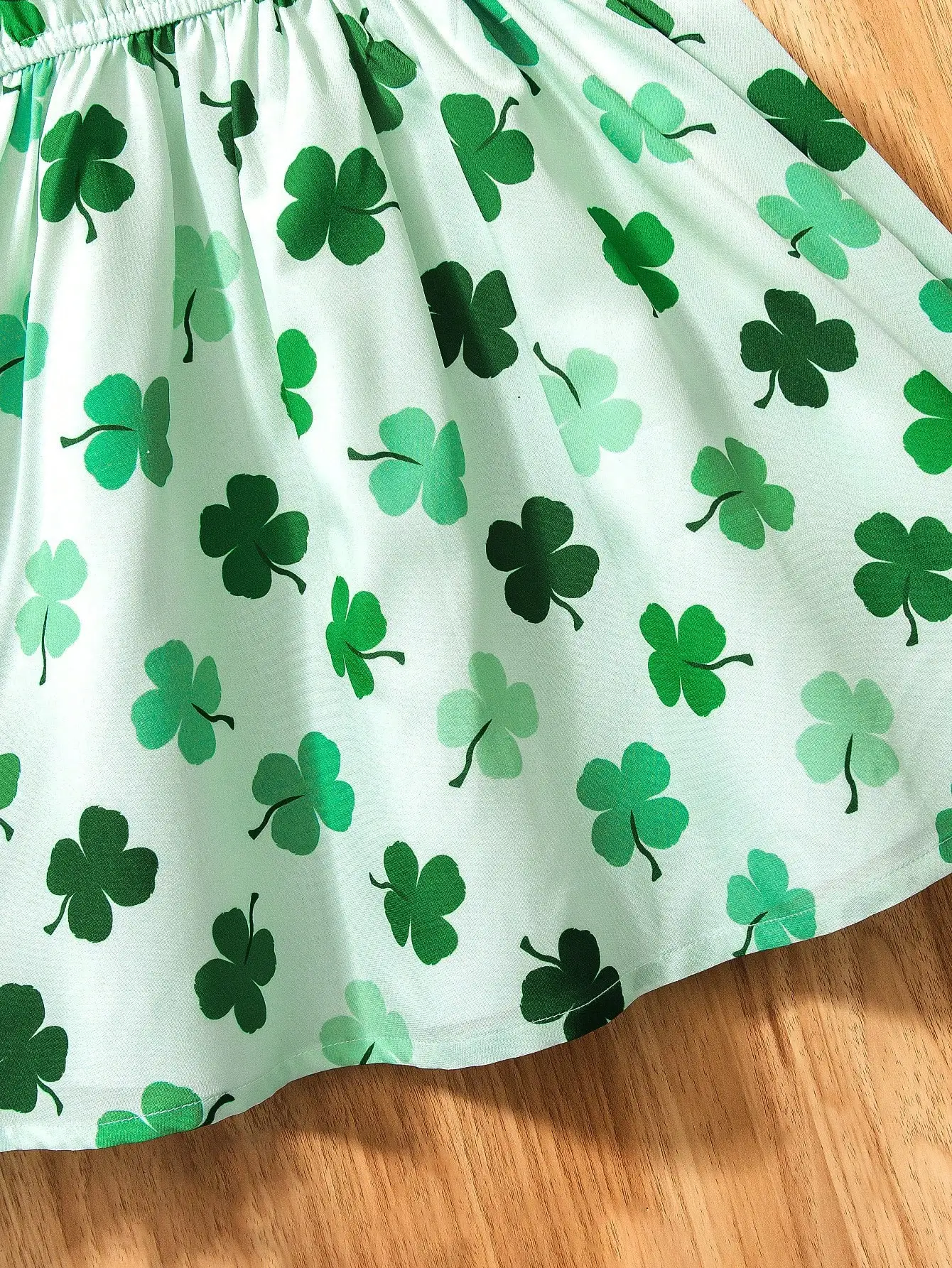 فستان بناتي بطبعة البرسيم من 4 إلى 7 سنوات |   خفيفة الوزن ومريحة |   النعناع الأخضر |   ملابس عائلية للربيع والصيف للسفر