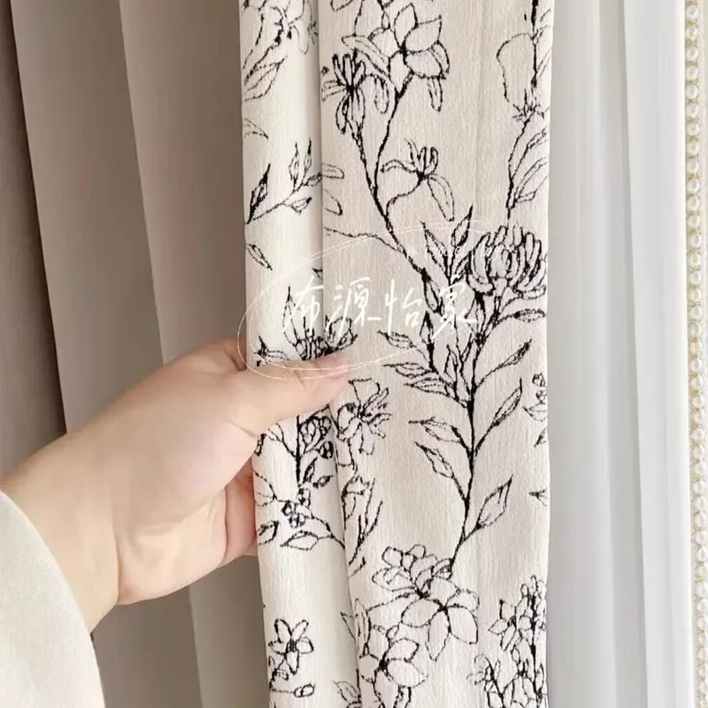 

Curtains Thickened Romantic Curtains for Bedroom Living Room American Retro Style French Chenille Jacquard New Lace