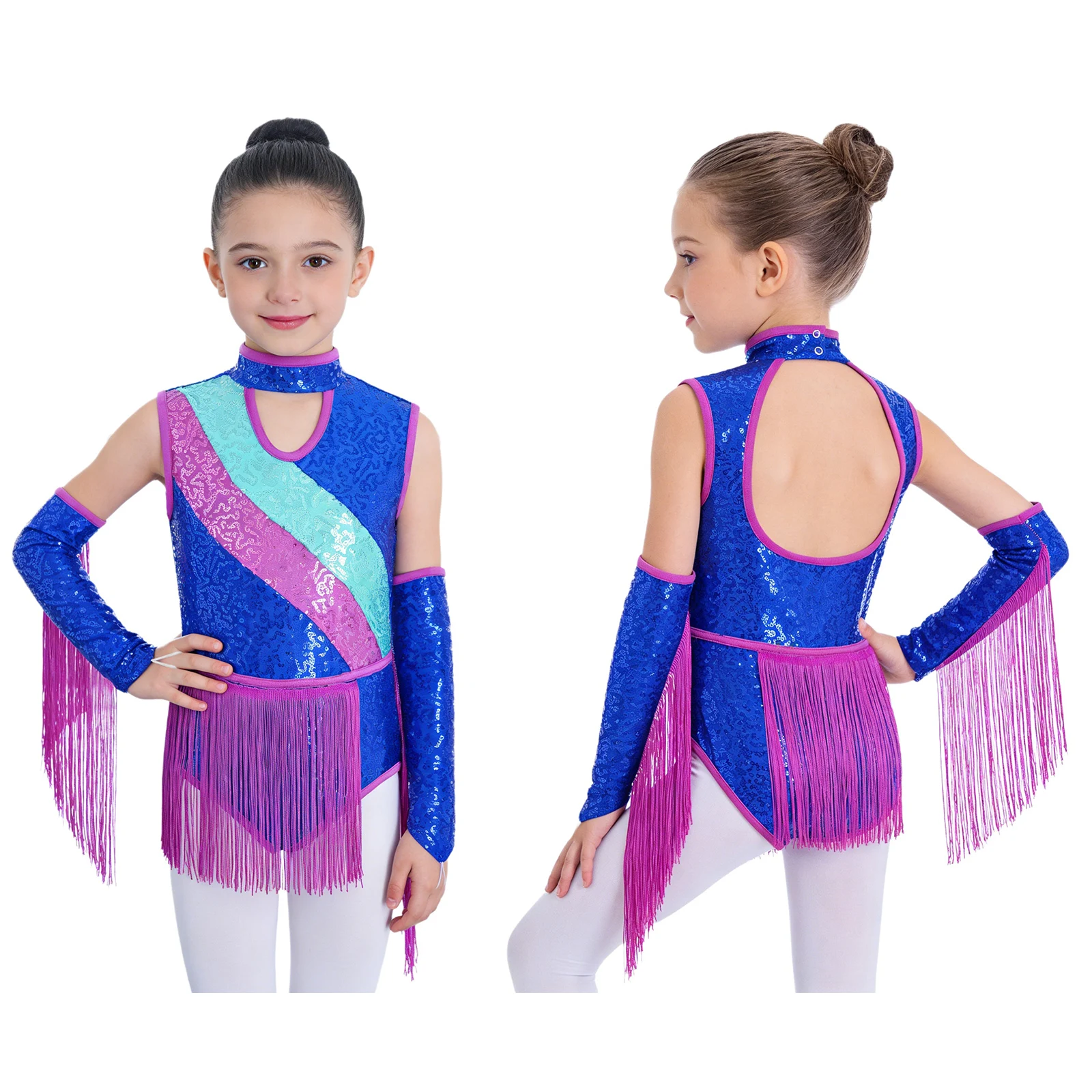 

Детские модные блестящие танцевальные купальники для латины, ча-ча-ча, вальса с перчатками с отверстиями для пальцев для санбы и вальса