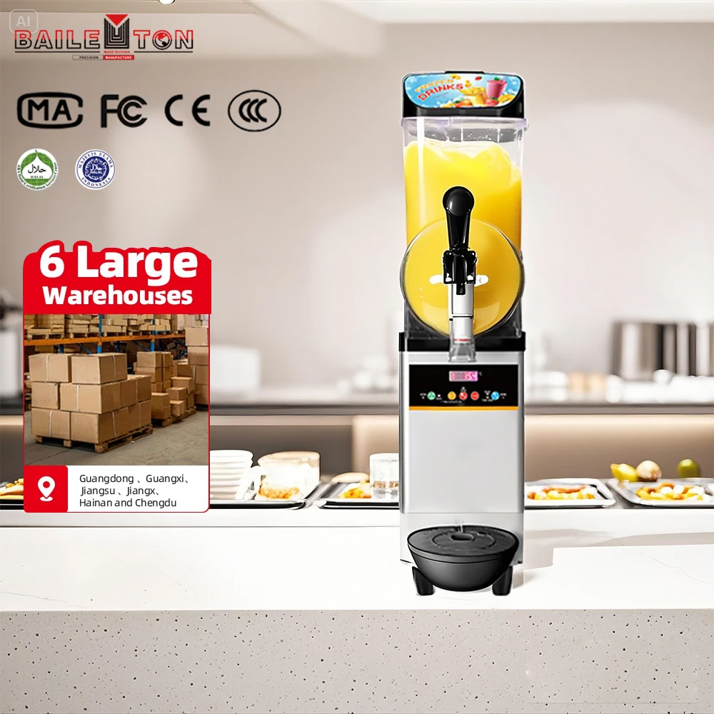 

BAILETON Commercial Snow Melting Machine Multifunction 3 Bowls Snow Slush Machine Cold Drink Ice Slush Maker Machine