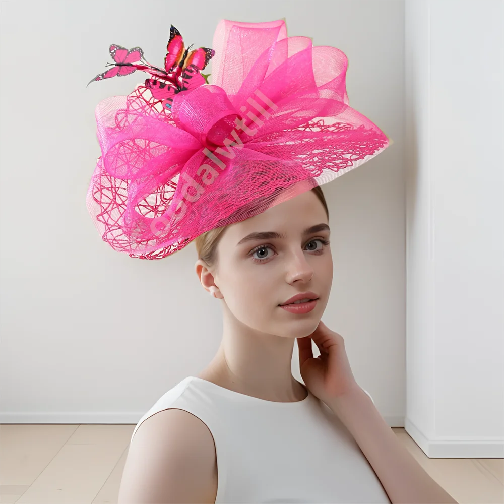 

Новая бабочка, свадебная церковная шляпа-волшебница, женская шляпа для мероприятий, коктейльная коробка-таблетка, женские вечерние чайные головные уборы, гоночная шапка