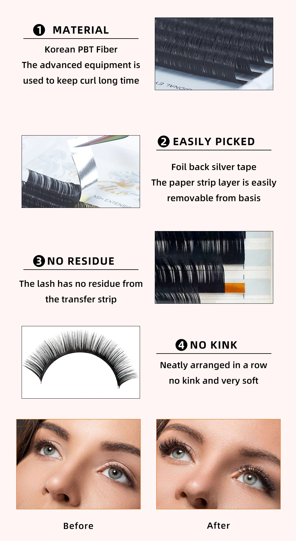 Yelix 12 Reihen Glänzende Seiden-Einzelwimpernverlängerungen Weiche Russische Volumen-Wimpern Natürlicher Look Gemischte Länge 7-16mm Tray – Detail 3