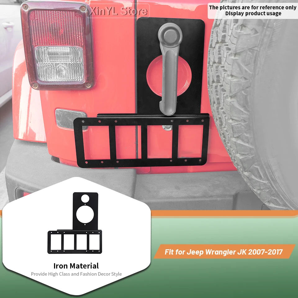 

Car Tailgate Door Grab Handle License Plate Holder Bracket for Jeep Wrangler JK 2007-2017 Car Exterior Accessories Metal