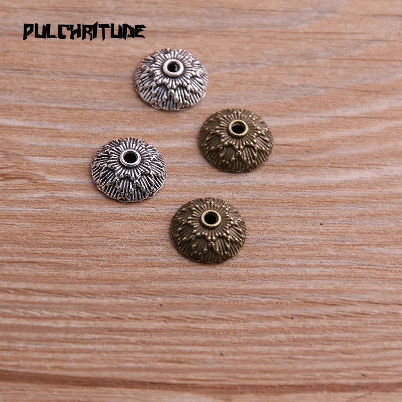 50pcs 4*12*12mm Two Color Receptacle Hollow Small Flower DIY Spaced Jewelry Accessories Charms For Jewelry Making
