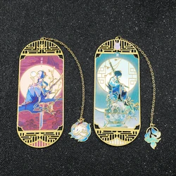 Game Genshin Impact Figure Xiao Ganyu Metal Bookmarks for Women Men Fans Collection Book Marks Lover Gifts for Friends