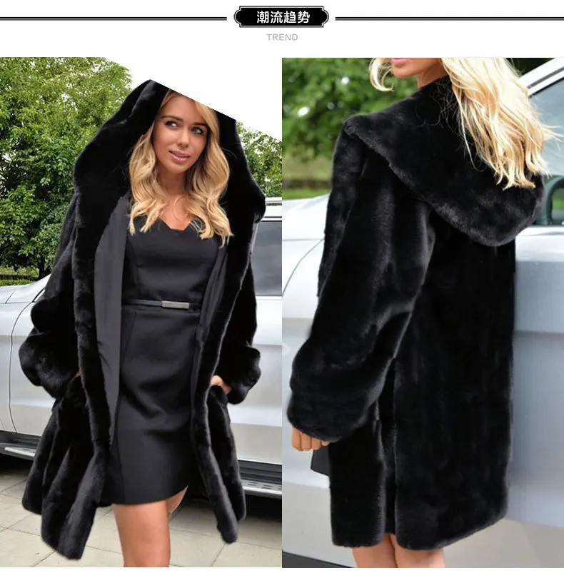 Women Autumn Winter Imitation Fur Cotton-padded Coat Loose Open Cardigan Jacket Solid Color
