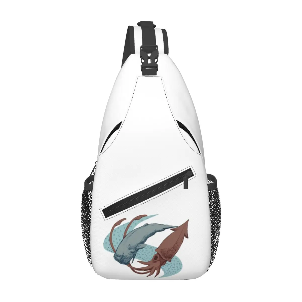 Sperm Whale Vs Giant Squid Chest Bag Men Sling Crossbody Backpack Chest Bag Traveling Hiking Daypack Shoulder Bag