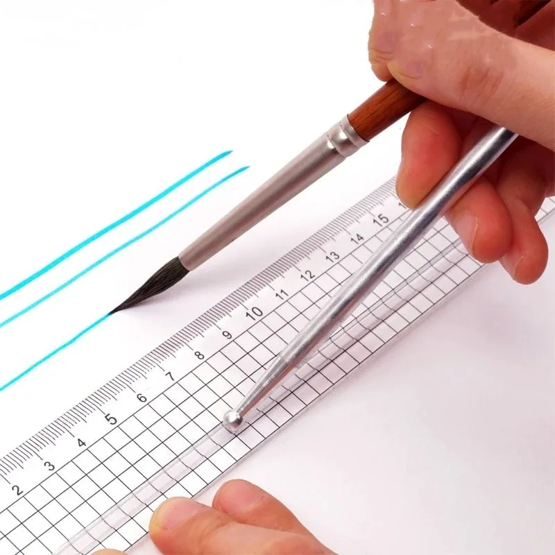 30cm/50cm Groove Ruler Anime Design Ruler Watercolor Drawing Tools Gouache Painting Art Supplies Office Supplies