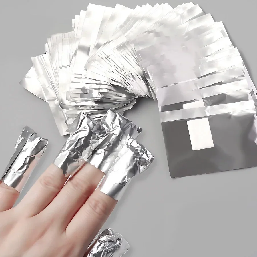100 قطعة حقيبة الألومنيوم احباط مسمار الفن نقع قبالة البولندية إزالة الأظافر يلتف منشفة هلام مزيل مانيكير أداة