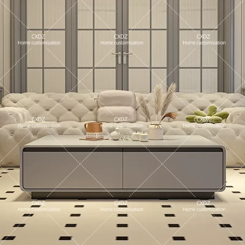 Modern Rectangular Coffee Table Simple Italian Light Luxury Design for Living Room Home Small Apartment Creative Furniture