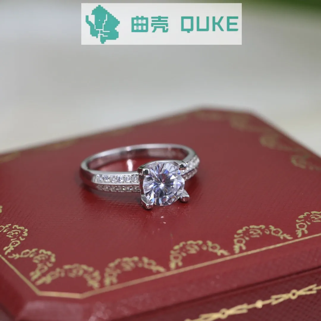 

Seiko High end S925 Sterling Silver Exquisite Thick Single Diamond Horn Ring for Women's Dinner Wedding Party Gift