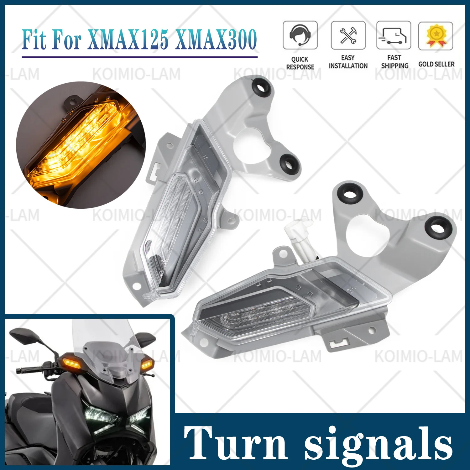 

Подходит для YAMAHA XMAX300 XMAX125 2023-2026 Аксессуары для мотоциклов Светодиодный передний указатель поворота X-MAX XMAX 300 125 2024 2025