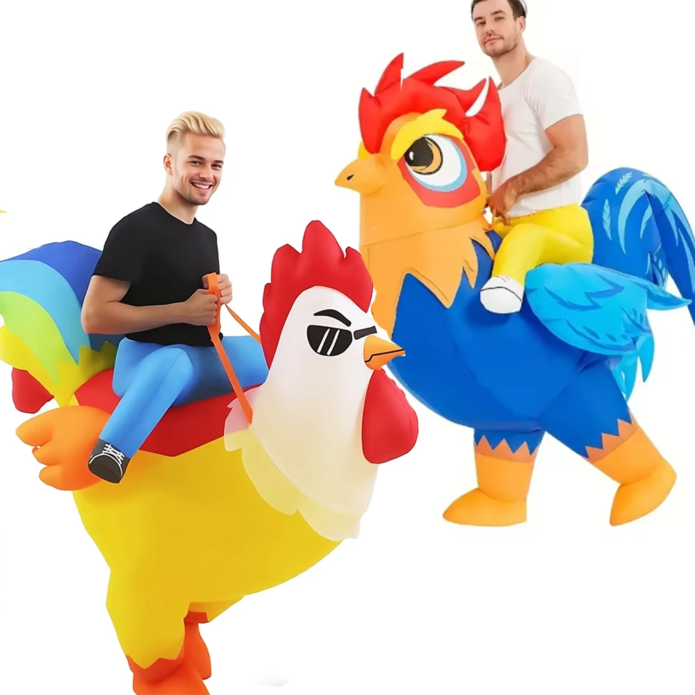 

Inflatable Chicken Costume for Adult,Funny Blow up Inflatable costumes Women Men Ride On Rooster Costumes Halloween Costume
