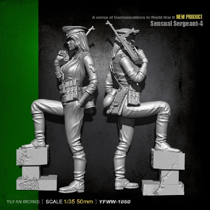 

1/35 Handsome Female Soldier Resin Model Figure Gk Micro Miniature 3d Printed White Model Toy Unassembled And Unpainted Kit