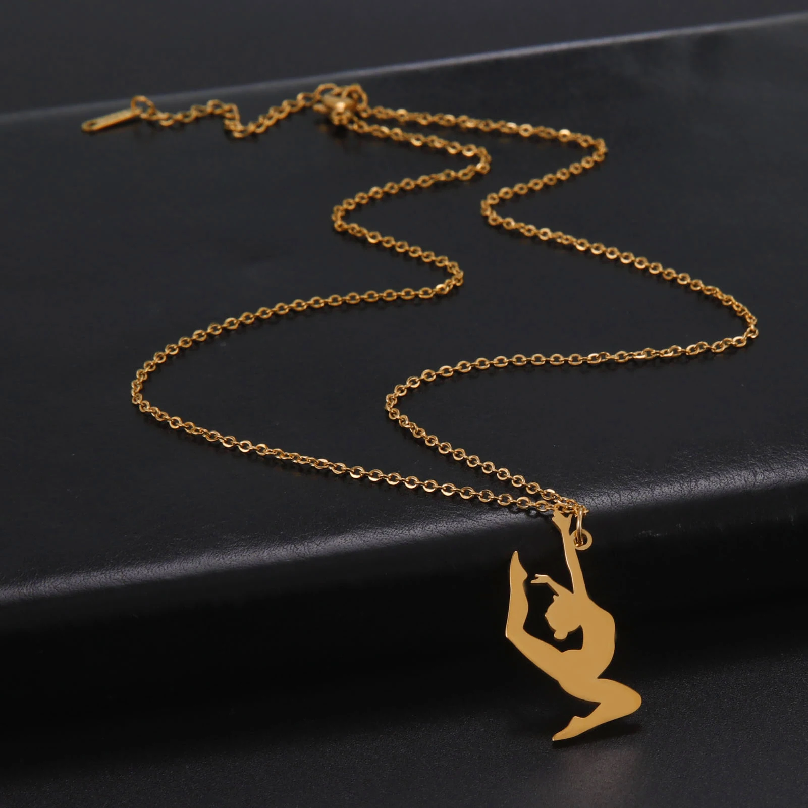 COOLTIME Halskette mit Anhänger für rhythmische Gymnastik, Edelstahl, Trend-Turnerin, Sport-Tänzerin-Halskette, Schmuck, Geschenk für Frauen – Detail 4