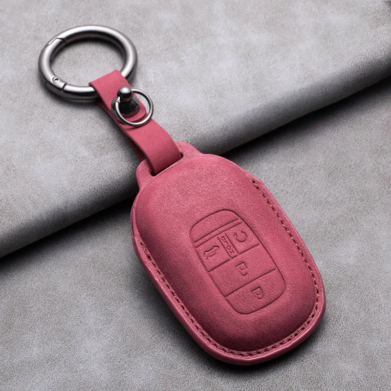 

Leather Car Key Remote Case Cover Shell For Honda Civic 11th Gen Accord Vezel Freed Pilot CRV 2021 2022 Protector Accessories