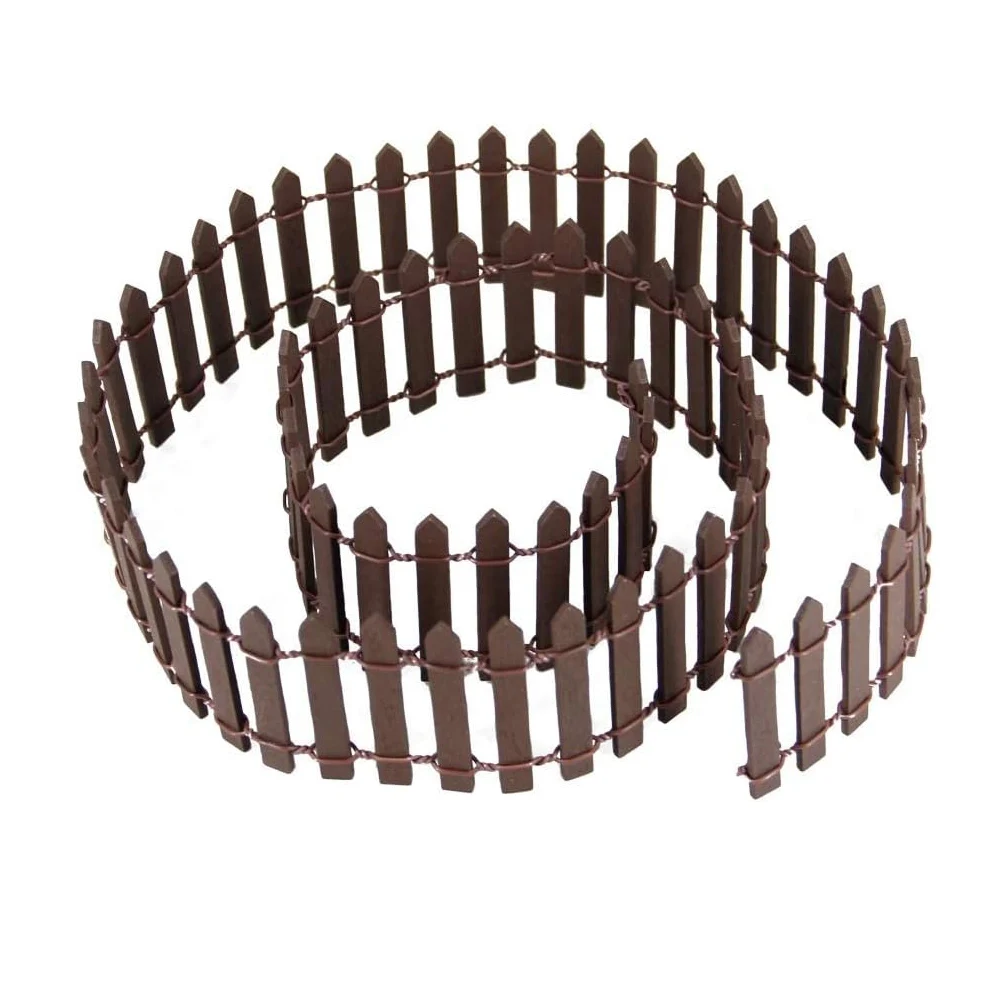 Mini Clôture Miniature en Bois de 100x5cm, Accessoires de Jardin Dégradé, Barrière de Courses, Vitri