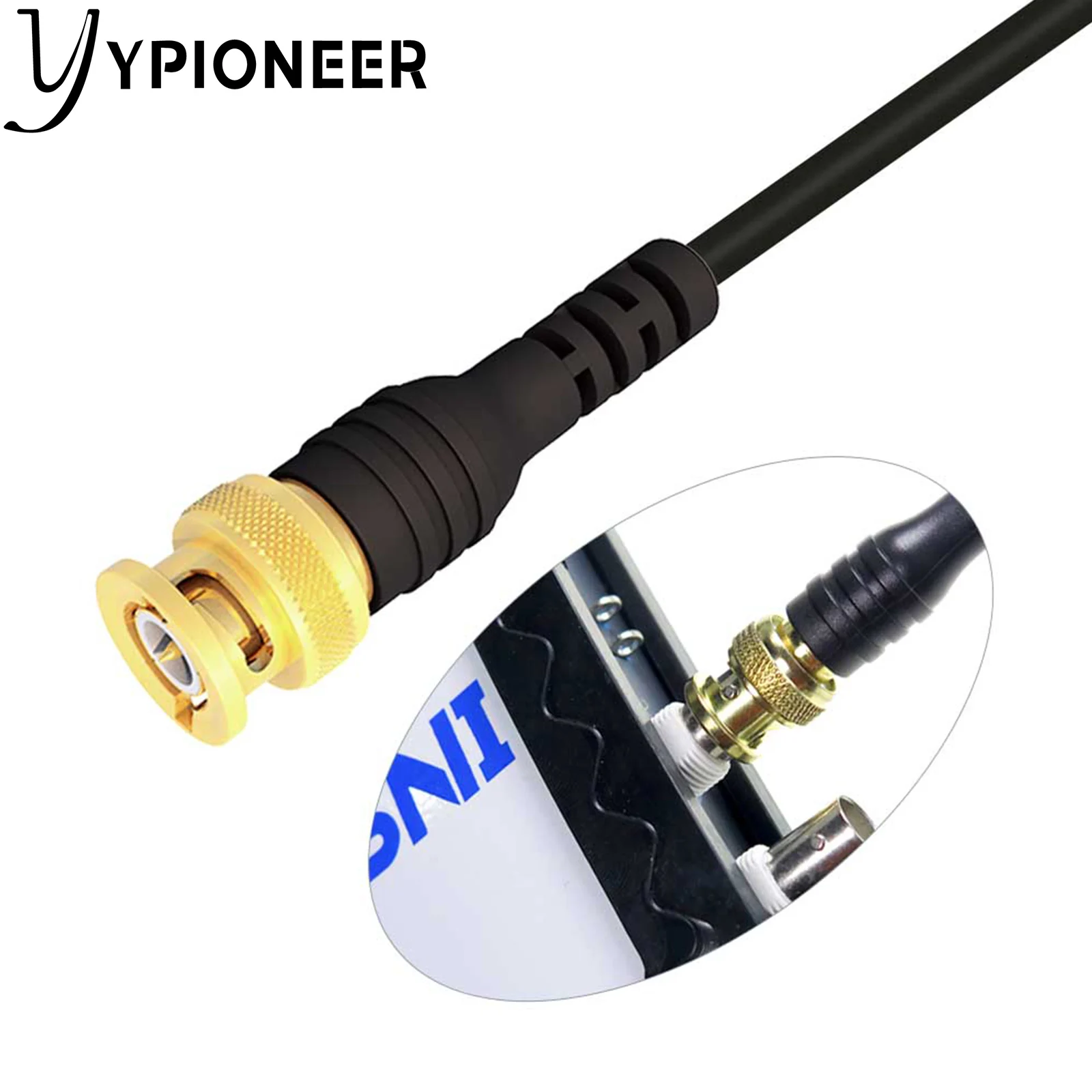 Ypioneer p1064 bnc teste chumbo cobre banhado a ouro bnc macho para dupla segurança 4mm banana macho plugues totalmente isolado empilhável envolto