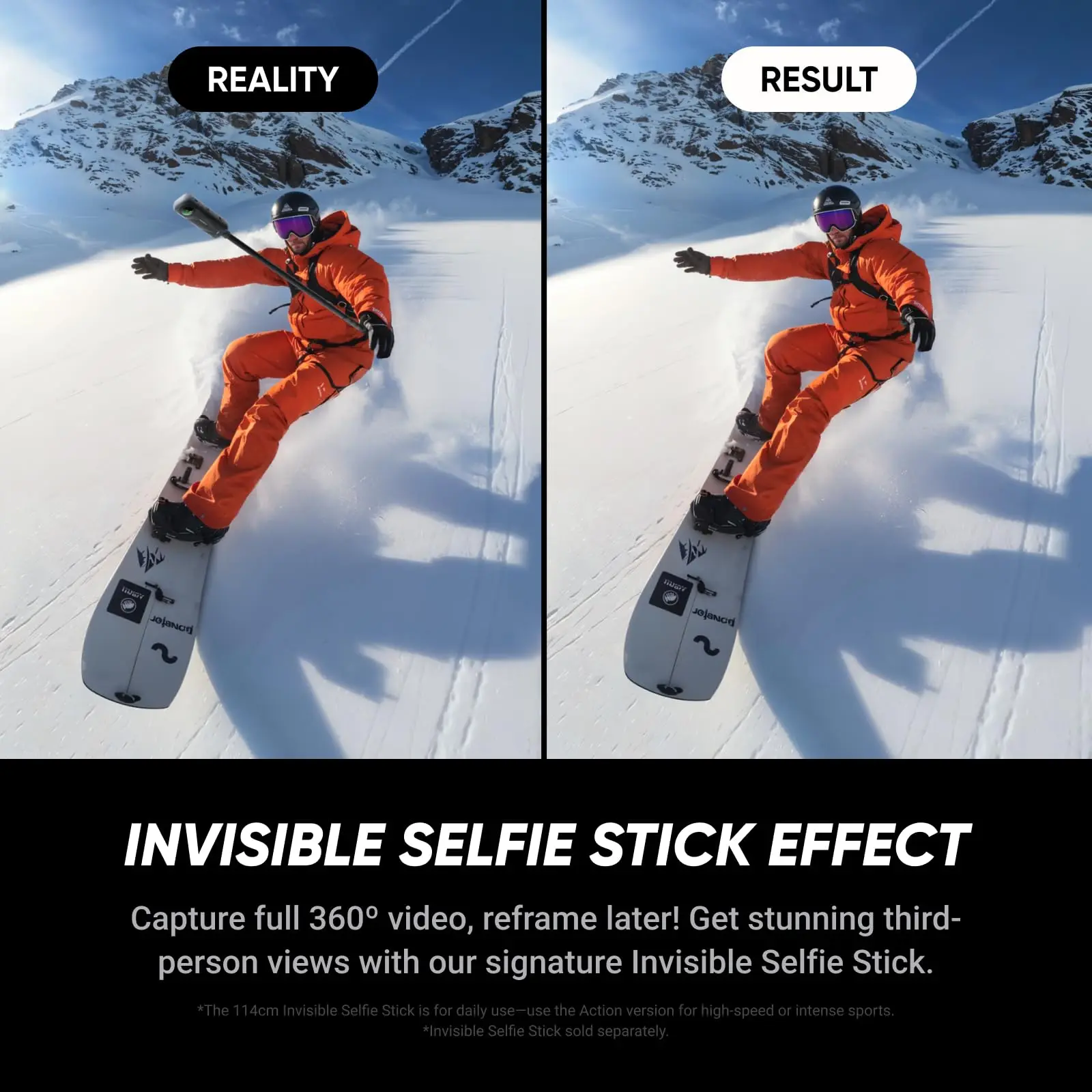 Insta360 X5 - مقاوم للماء 8K 360 °   كاميرا الحركة، تأثير عصا سيلفي غير مرئية، تصميم شريحة AI ثلاثية، واقي الرياح المدمج،