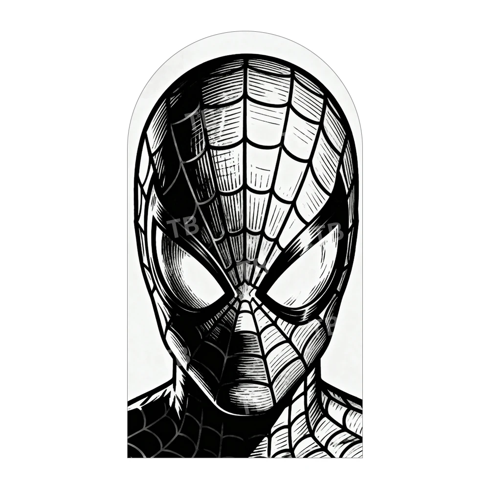 Sfondo in Stile Fumetto di Spider-Man, Copertina Artistica per Feste di Compleanno per Bambini, Decorazione per Photo Booth a Tema Cartone Animato