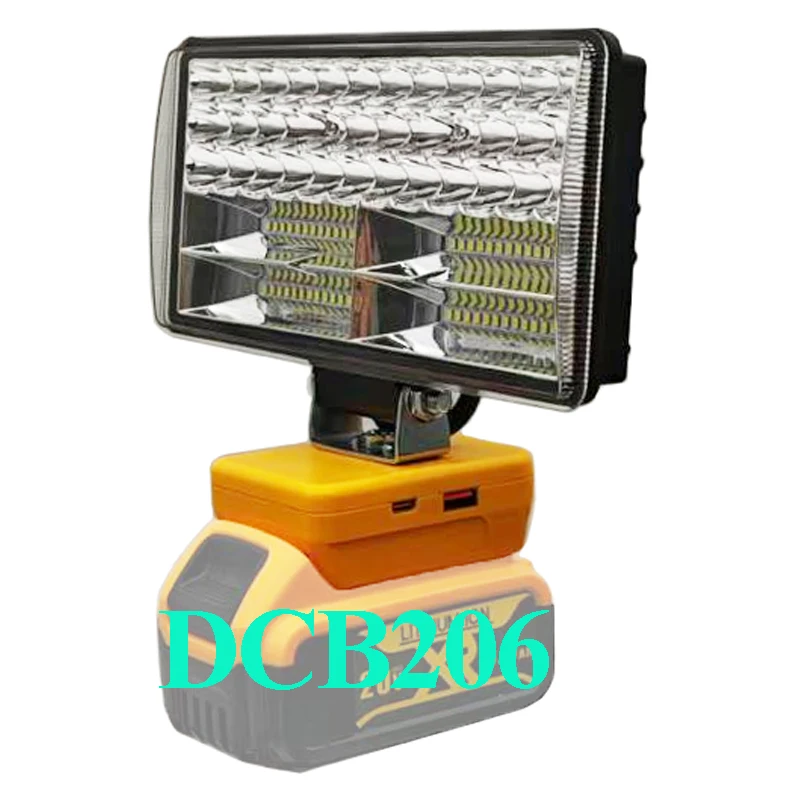 

Чехол для литий-ионного аккумулятора Dewalt для XR 20 В, лампа для кемпинга, прожекторы, рабочий свет, фонарик, DCB200 DCB180, USB Power Bank