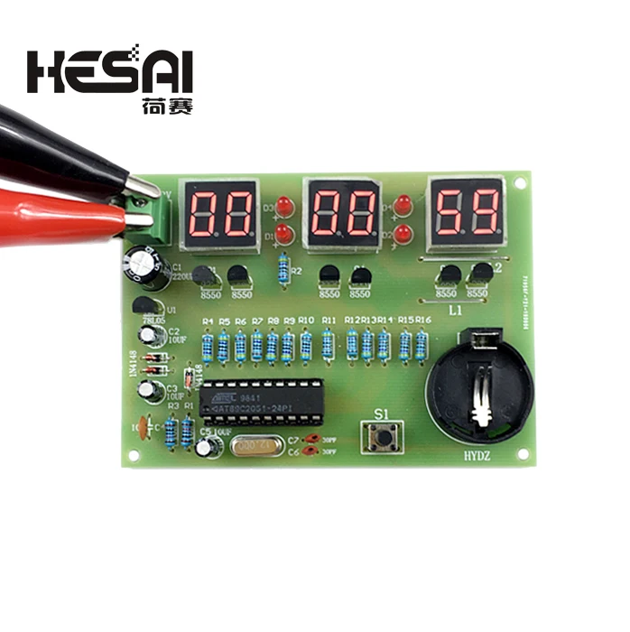DIY Kits AT89C2051 Electronic Clock Digital Tube LED Display Suite Electronic Module Parts and Components DC 9V - 12V