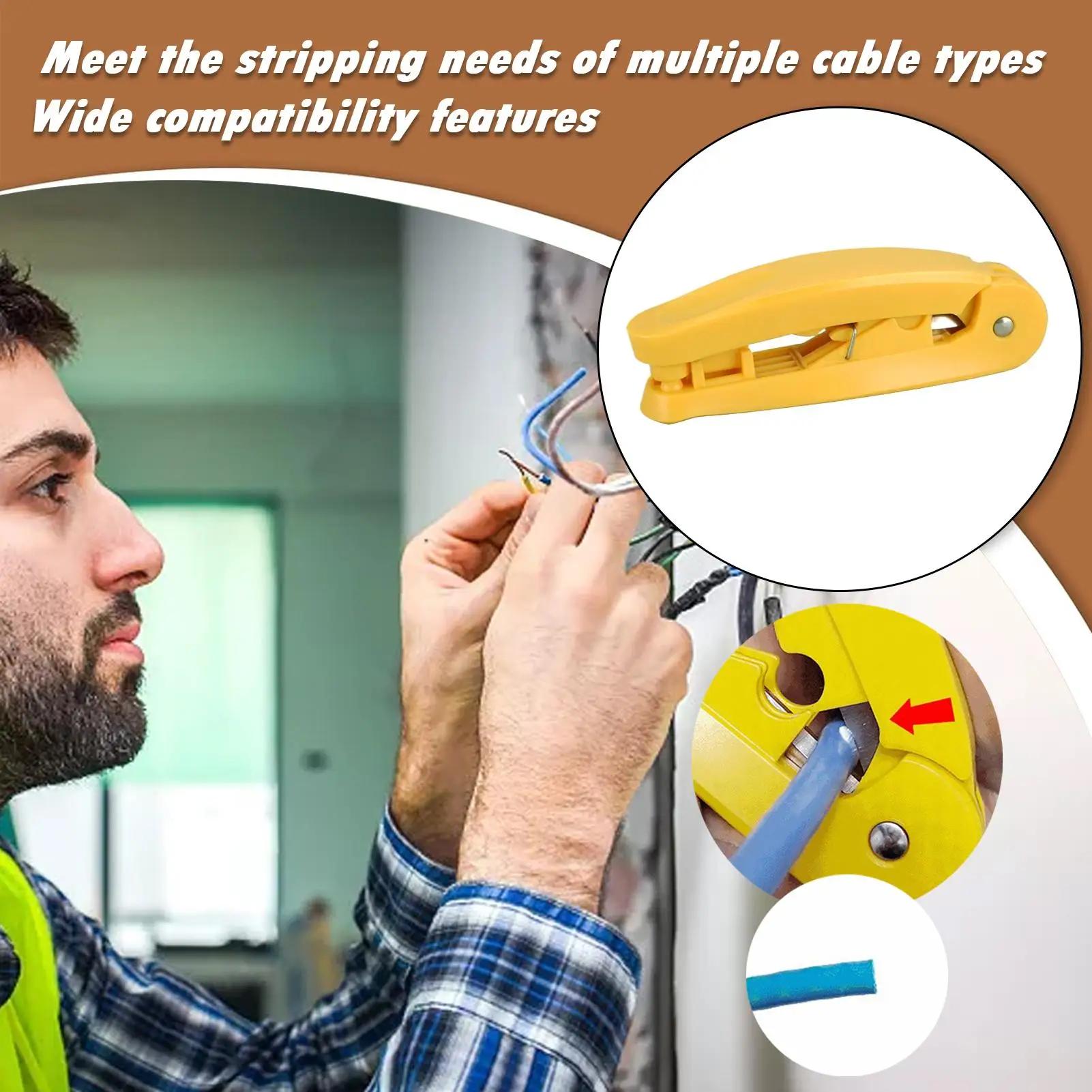

For Computer Phone Telephone Cable Cable Stripping Tool Ethernet Wire Stripping Tool Portable Pliers With Ergonomic Grip UTP