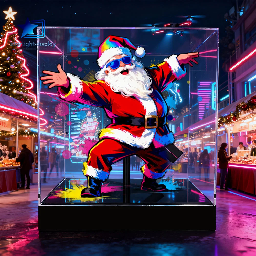 P20 HD 3D Desktop Hologramm Fan Projektor Display Business Werbung Logo Licht Holographische Lampe Projektoren Wiederaufladbare