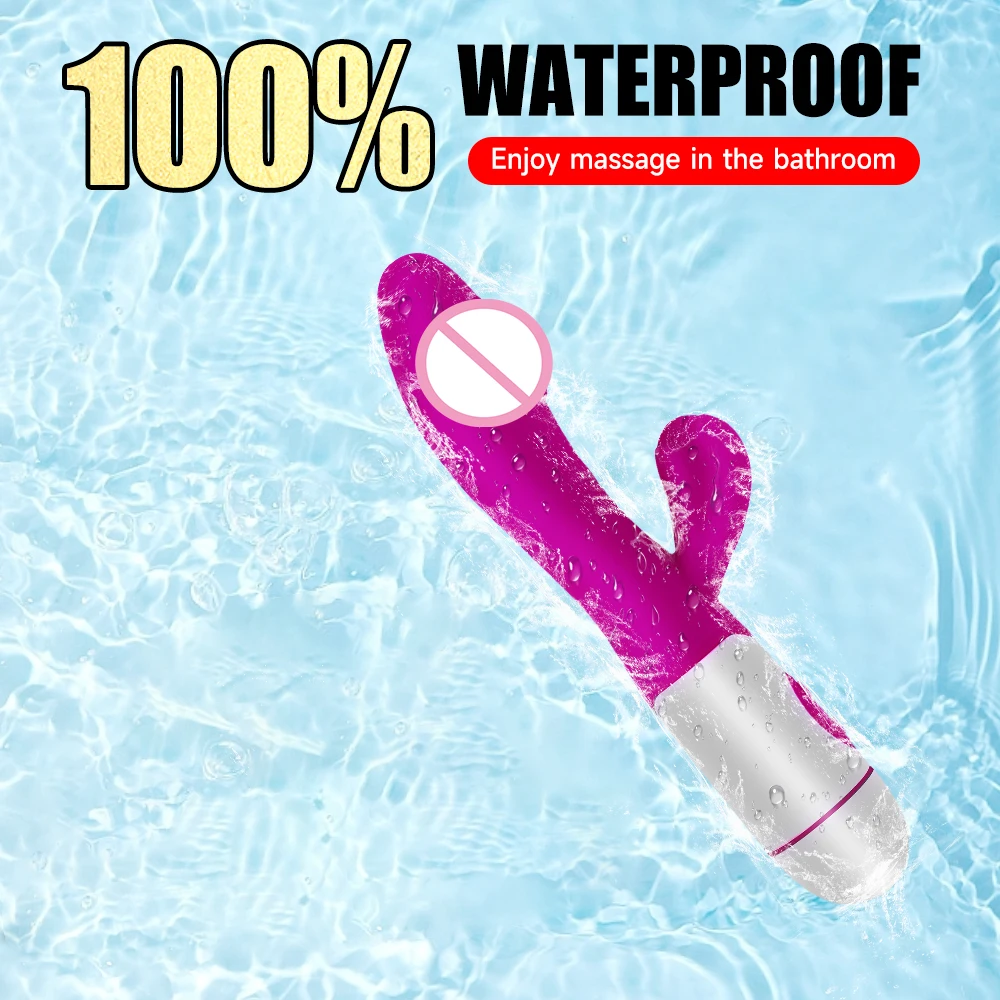 Rechargeable Dildo Rabbit Vibrator Dual Vibration G Spot Vagina Massager AV Stick Clitoris Sex Toys for Women Female Masturbator image 6