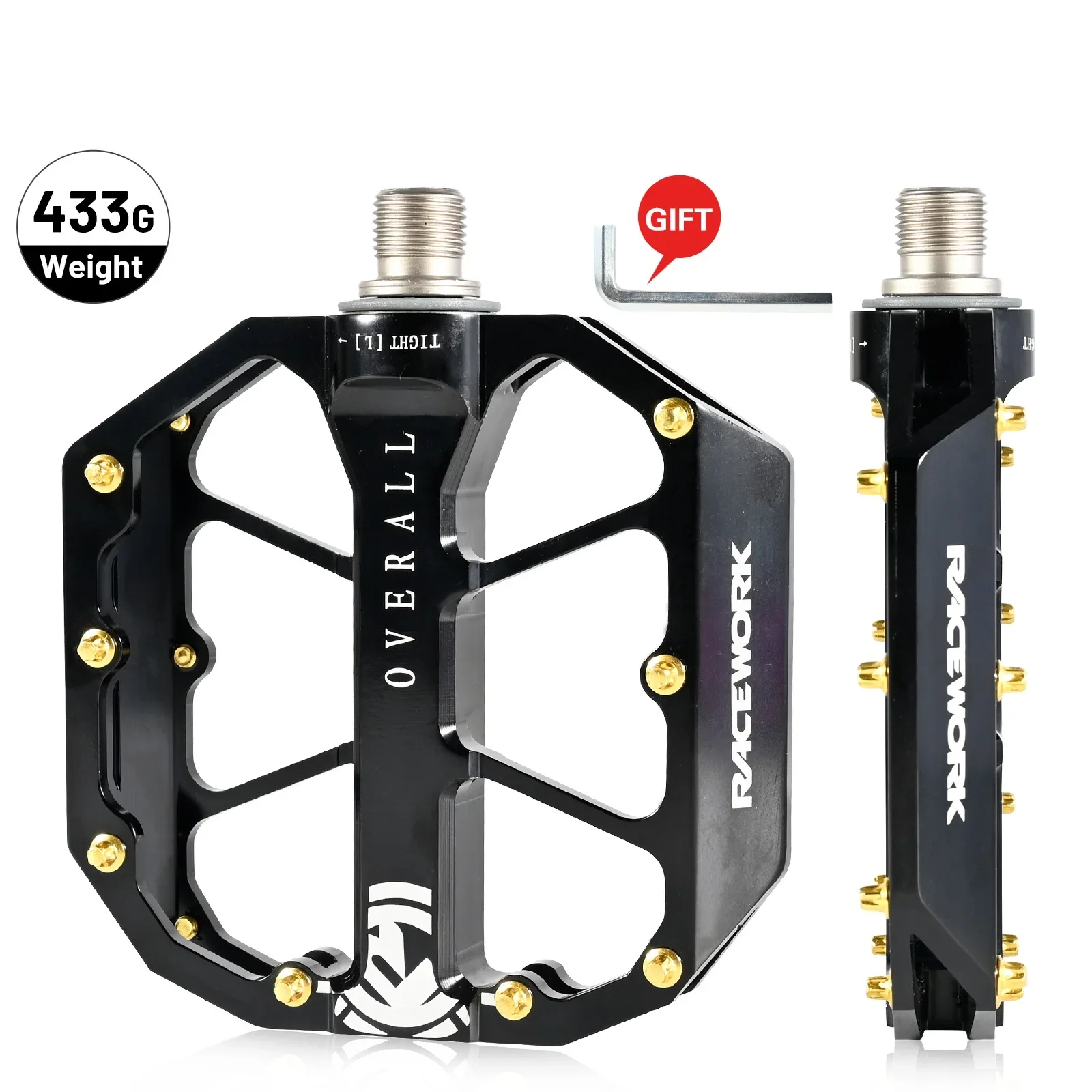 MTB Road Bike Flat Pedals 3 Sealed Bearings CNC Bicycle Pedals BMX Mountain Bike Wide Platform Pedals Cycling Accessories Parts