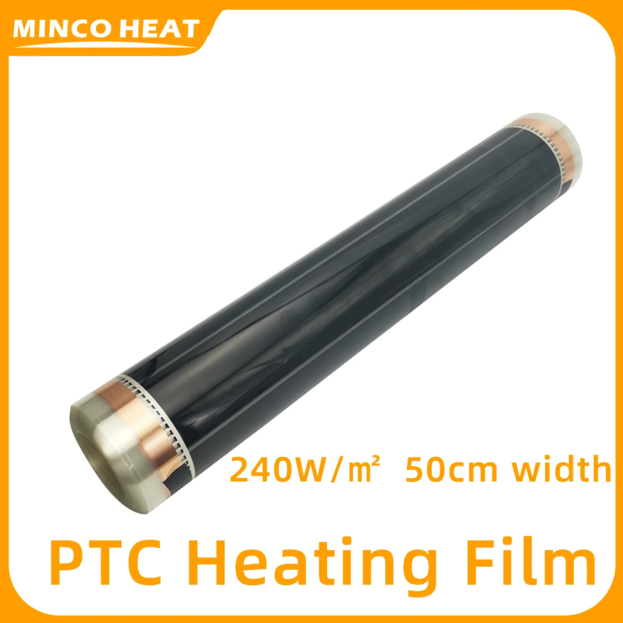 

Minco Heat Электрический напольный согревающий коврик 50 см Ширина 240 Вт/м2 Новый PTC Саморегулирующийся напольный коврик для теплого пола Карбоновая нагревательная пленка