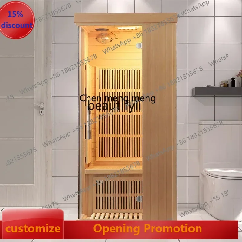 ss7486 new style Red light wave sweat sauna room Carbon crystal heating plate Wooden household tourmaline physiotherapy sweat ro