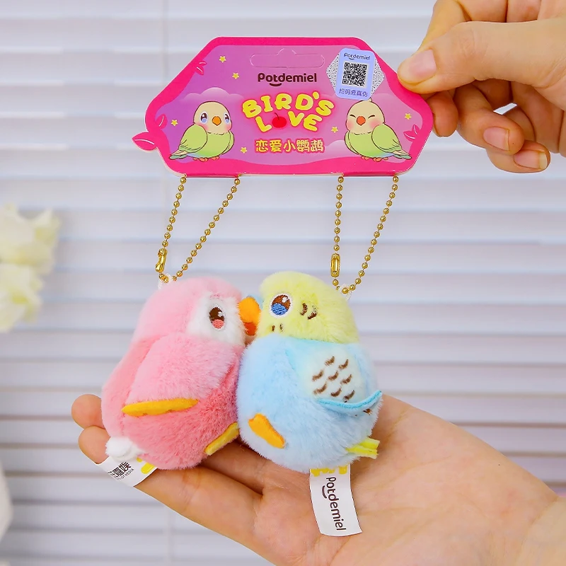 6 cm Cartoon Fun Paar Vogels Knuffel Pentant Twee Combinatie Papegaai Knuffel Home Decor Valentijnsdag Cadeau voor Vriendin