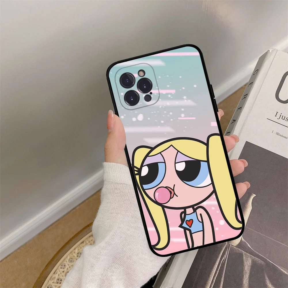 Die p-powerpuff süße Mädchen Handy hülle für iPhone 15 14 11 12 13 Mini Pro xs max Abdeckung 6 7 8 plus x xr se 2020 Funda Shell