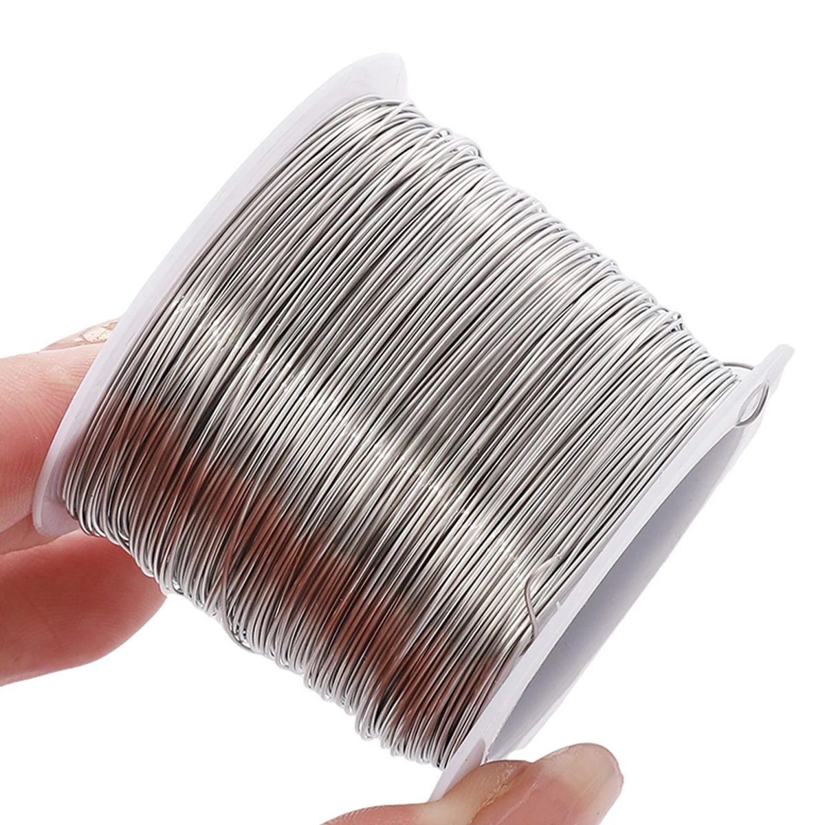 Image 5: 1/5 rouleaux de fil à perles en acier inoxydable, fil artisanal durable non élastique de 0,2 à 0,6 mm - pour bijoux DIY, à utiliser avec une poignée ergonomique