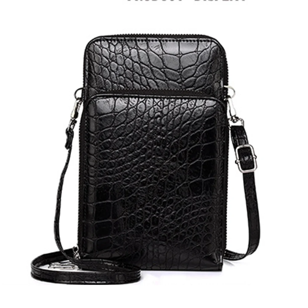 Crocodilo PU couro com zíper para homens, crossbody moderno, trabalho e mensageiro, novo