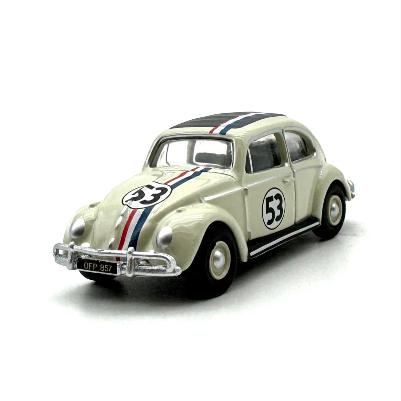 

Модель автомобиля Volkswagen Beetle Number 53 из сплава под давлением в масштабе 1:76, Классическая модель детской модели, коллекционные предметы, подарки, статическое отображение