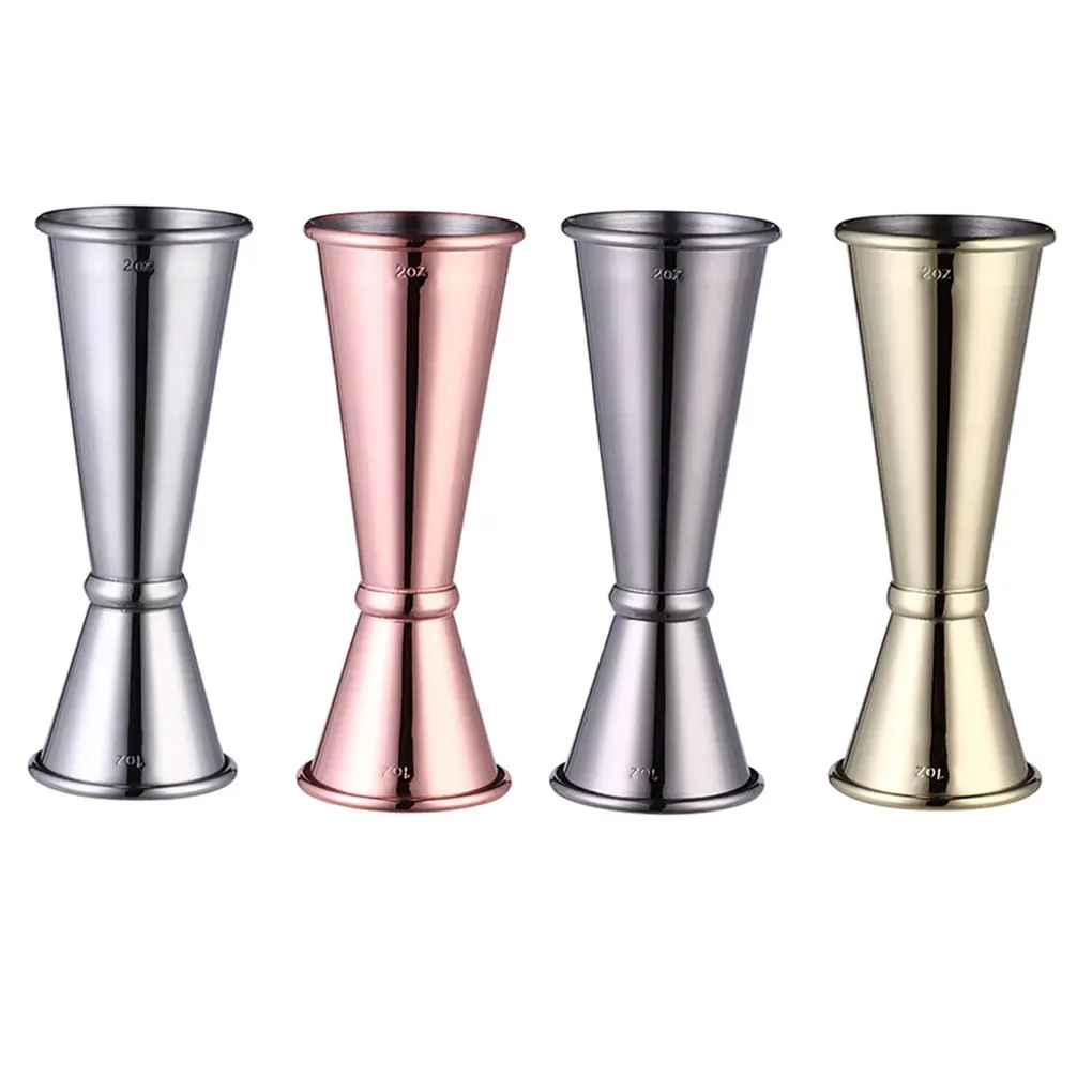 

Stainless Steel Double Shaker Measure Cup Jigger Measuring Tool Kitchen Gadgets Bar Party Supplies Accessories Silver