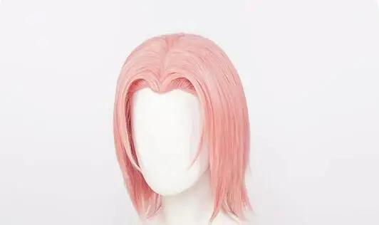 Cosplay   Wig Pink Cute Hair Heat Resistance Party Play Role + Red Headband + Wig Cap Free