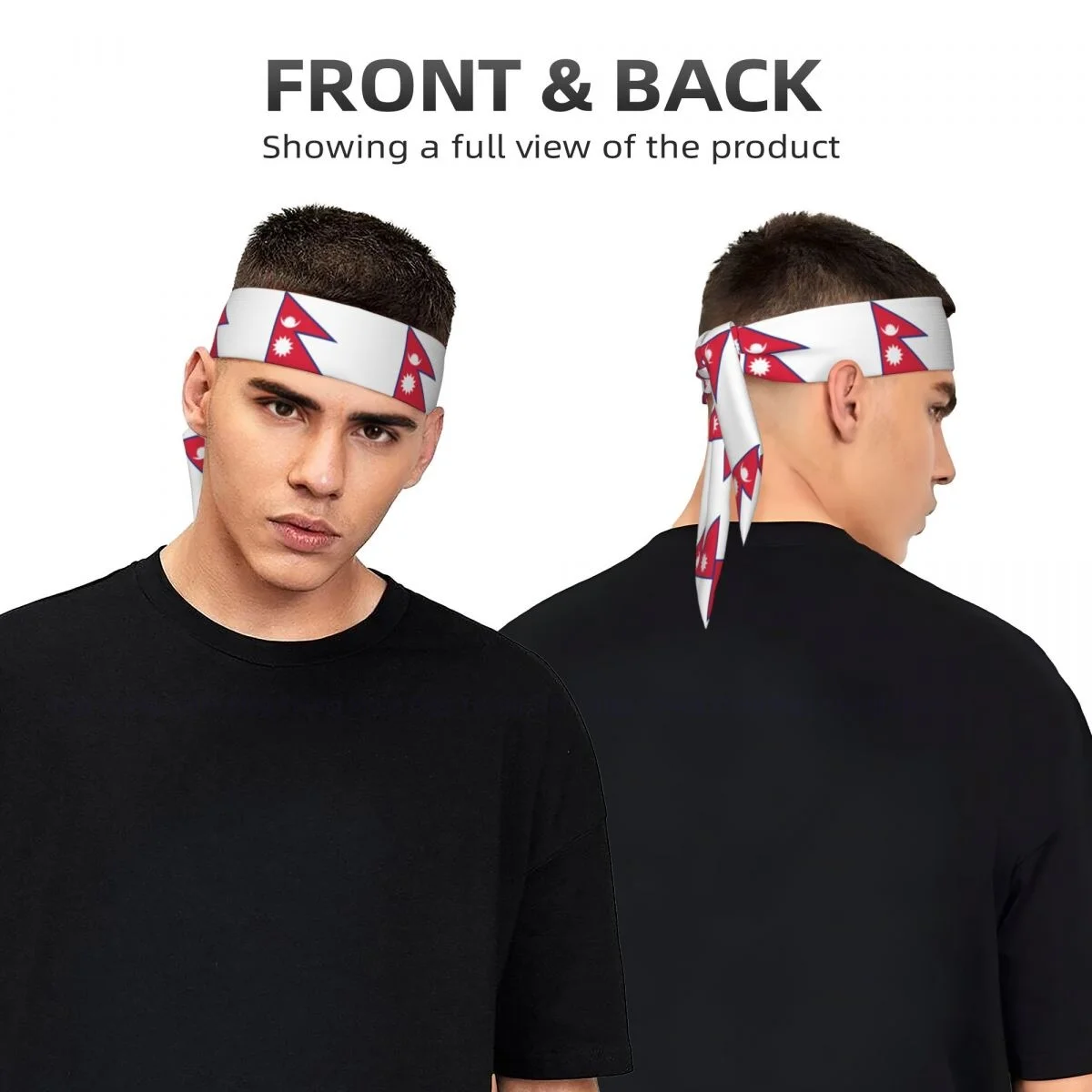 

Sports Headband Head Tie Nepal Flag Bandana Sweatbands Yoga Tennis Headwrap For Adult