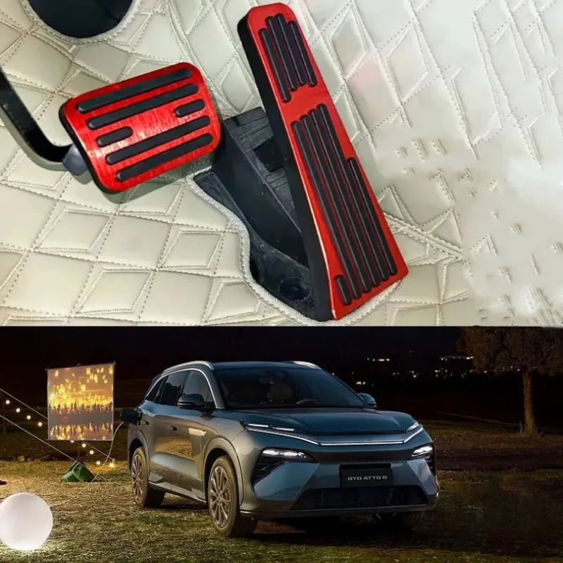 

For BYD Atto8 Atto 8 2025 2026 Aluminum Alloy Accelerator Pedal Brake Pedal Pad Non-Slip Cover Car Interior Styling Accessories