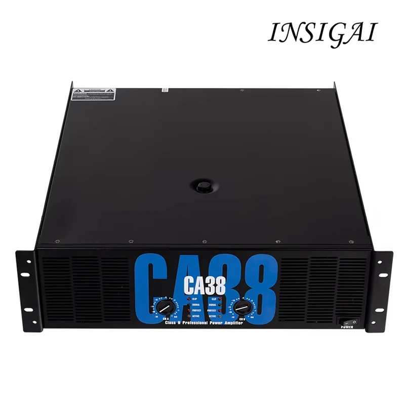 CA38 3U PA Professional Bass Amplifier Class H Sound Equipment With 8 Ohm Impedance Metal Shell Stereo Audio Speaker
