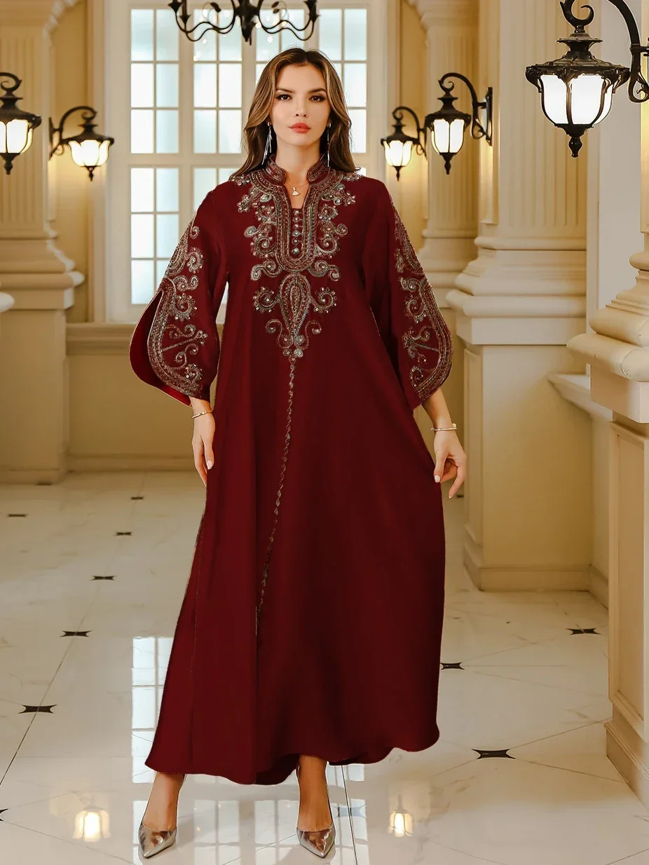 Evening Dresses Arab Long Robe Embroidery Muslim Women Party Jalabiya Eid Ramadan Morocco Dubai Abayas Kaftan Islam Vestidos