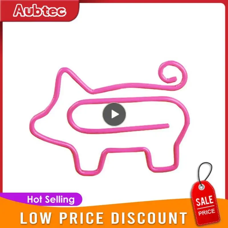 Cute Cartoon Pig Animal Bookmark Paper Clip Hollow Out Metal Binder Clips Notes Letter Stationery Office Accessories