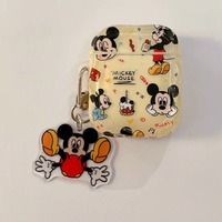 Disney Mickey Mouse Earphone Case for Apple  AirPods 4 3 Cartoon Soft Shell for AirPods 1 2 Pro with Acrylic Pendant Keychain