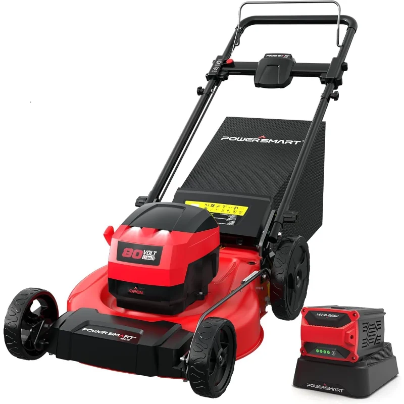 

PowerSmart Cordless Lawn Mower,80V 21" with 6.0Ah Battery and Fast Charger Brushless Battery 3-in-1 Mowing Function Push